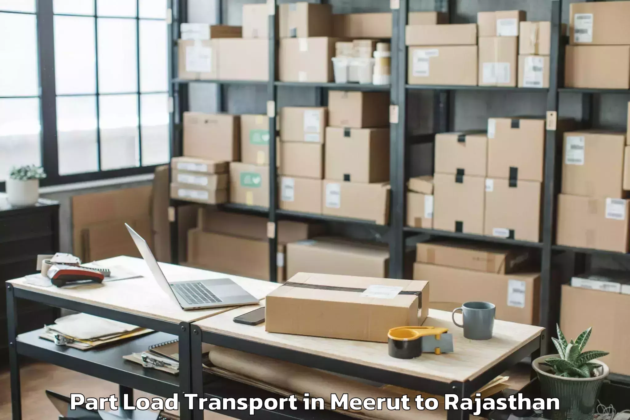 Reliable Meerut to Jecrc University Jaipur Part Load Transport